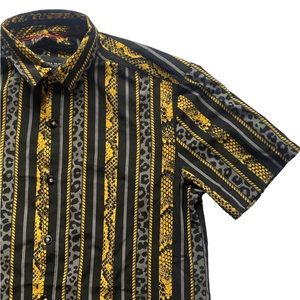 Vintage Single Stitch Patterned Button Up